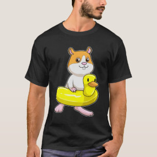 Hamster bij Beach met Duck als Swim ring T-shirt