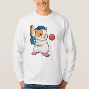 Hamster bij Cricket met cricket bat & Pet T-shirt