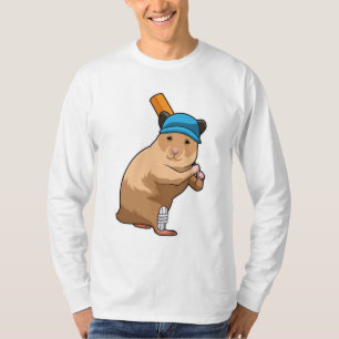 Hamster bij Cricket met cricket bat T-shirt