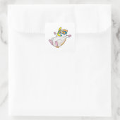 Hamster bij duiken met zwembril vierkante sticker (Tas)