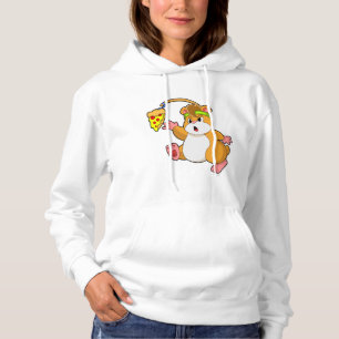 Hamster bij Eating met Pizza Hoodie
