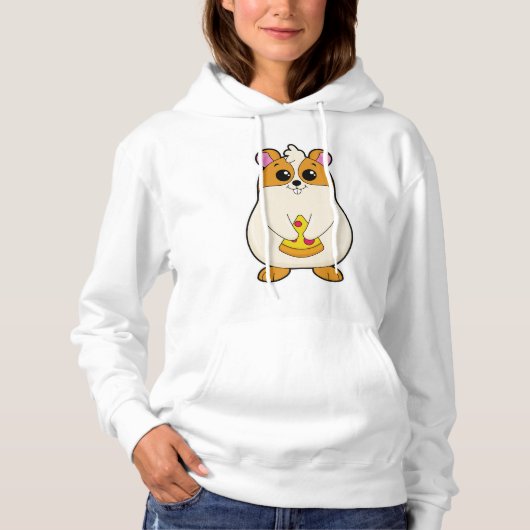 Hamster bij Eating van Pizza Hoodie (Voorkant)