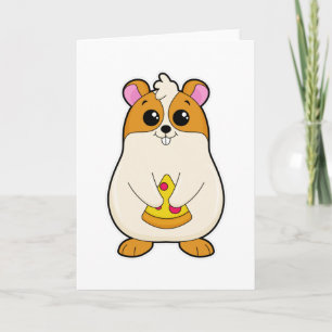 Hamster bij het eten van pizza kaart