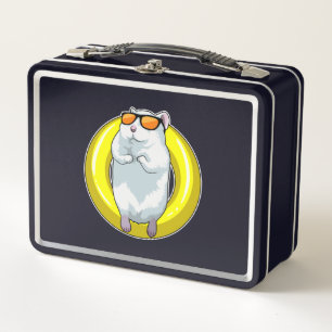 Hamster bij zwemmen met Swim ring