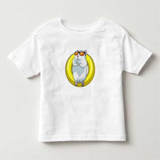 Hamster bij zwemmen met Swim ring Kinder Shirts (Voorkant)