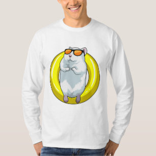 Hamster bij zwemmen met Swim ring T-shirt