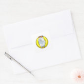 Hamster bij zwemmen met Swim ring Vierkante Sticker (Envelop)