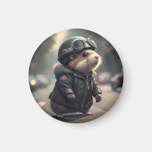 Hamster Biker Magneet (Voorkant)