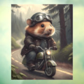 Hamster Biker Raamsticker (Vel 3)