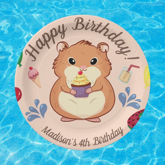 Hamster Birthday Pool Party Papieren Bordje