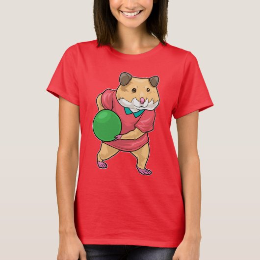 Hamster Bowling bal T-shirt (Voorkant)