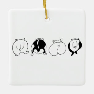 Hamster Butts Keramisch Ornament