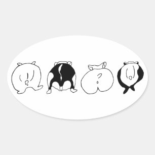 Hamster Butts Ovale Sticker
