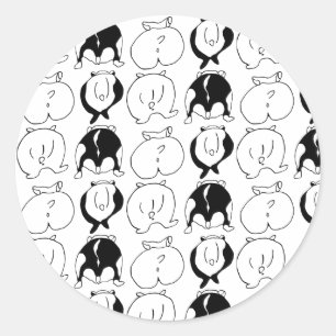 Hamster Butts Pattern Ronde Sticker