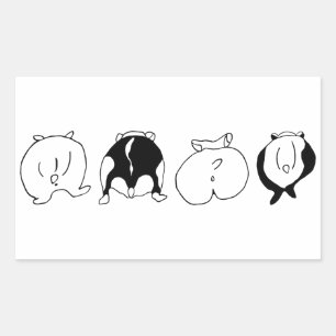 Hamster Butts Rechthoekige Sticker