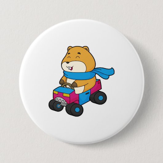 Hamster Car Ronde Button 7,6 Cm (Voorkant)