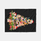 Hamster Christmas Tree Led Funny Hamster Snow Chir Fleece Deken (Voorkant (Horizontaal))