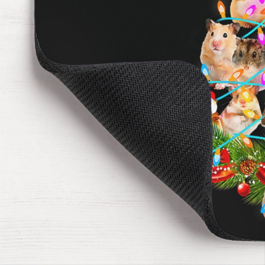 Hamster Christmas Tree Led Funny Hamster Snow Chir Muismat (Hoek)