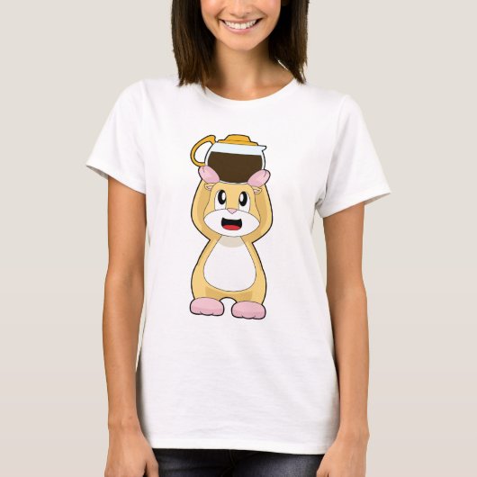 Hamster Coffee Coffee pot T-shirt (Voorkant)