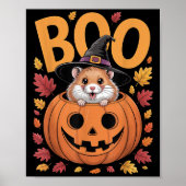 Hamster Costume On Pumpkin Halloween Hamster Poster (Voorkant)