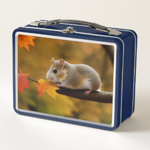 Hamster Dans La Lunchbox En Métal Arbre