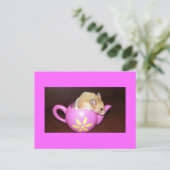 Hamster dans un pot de thé Carte postale Photo (Debout devant)