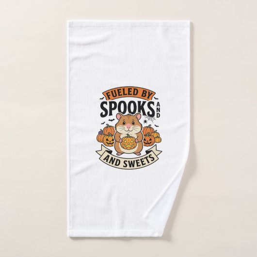 Hamster d'Halloween alimenté par les fantômes drôl (Serviette à main)