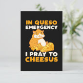 Hamster die ik bid tot Cheesus RSVP Kaartje (Staand voorkant)