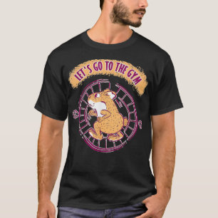 Hamster die in wiel lopen ga naar sportschool t-shirt
