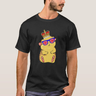 Hamster die zonnebrillen draagt en Crown England U T-shirt