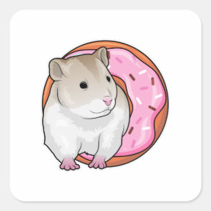 Hamster Donut Vierkante Sticker