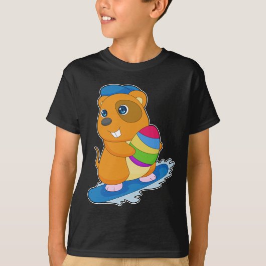 Hamster Easter Snowboard T-shirt (Voorkant)