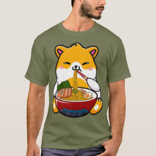 Hamster Eating Ramen Noodle Grappig Japans Anime T-shirt