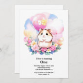 Hamster eerste verjaardag uitnodiging (Voorkant / Achterkant)