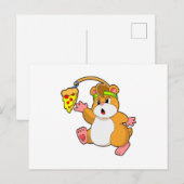 Hamster eet pizza briefkaart (Voorkant / Achterkant)