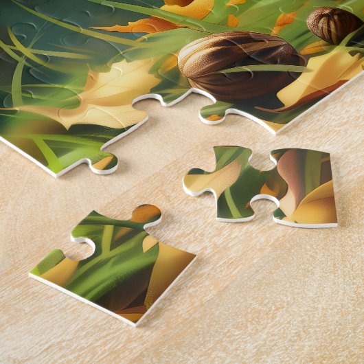 Hamster en blad paraplu legpuzzel (Zijkant)