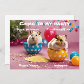 Hamster Feest Uitnodiging (Voorkant / Achterkant)