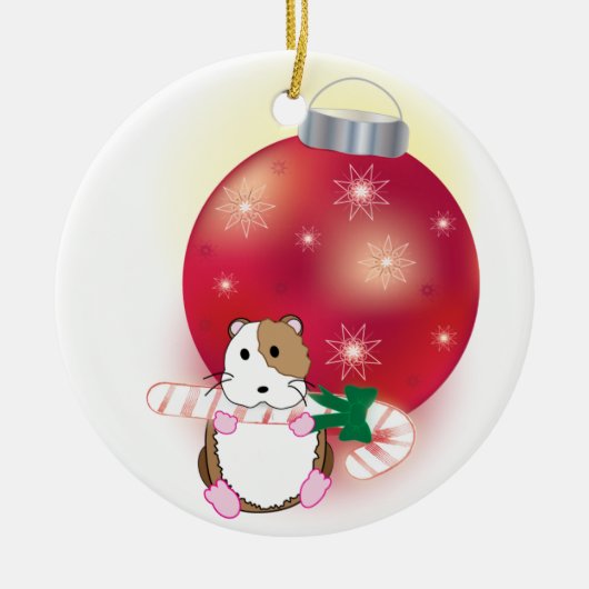 Hamster Feestdagen Keramisch Ornament (Voorkant)