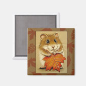 Hamster & Feuille d'automne - Aimant (Recto/Verso)