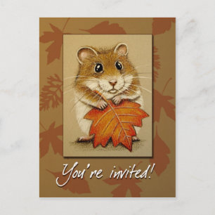 Hamster & Feuille d'automne - Carte postale