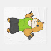 Hamster Fitness Dumbbell Fleece Deken (Voorkant (Horizontaal))