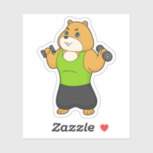 Hamster Fitness Dumbbell Sticker