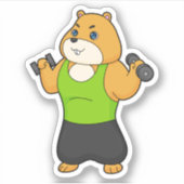 Hamster Fitness Dumbbell Sticker (Voorkant)