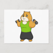 Hamster Fitness Weegschaal Briefkaart (Voorkant)