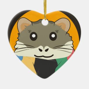 Hamster 🐹 het ondeugende dier met een gestreepte keramisch ornament