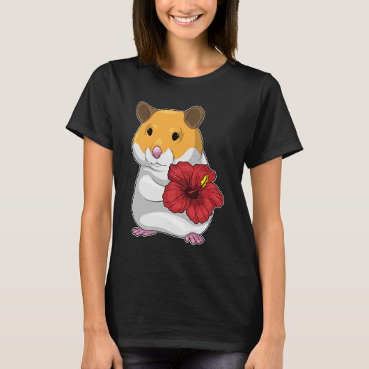 Hamster Hibiscus Flower T-shirt (Voorkant)