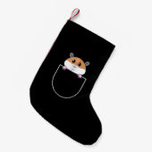 Hamster in Faux Pocket Kleine Kerstsok (Voorkant (Hangend))