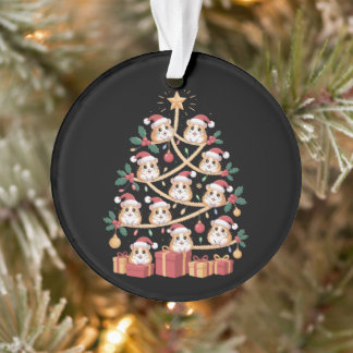Hamster Kerstboom Kerstman Hoed Vakantie Huisdier  Ornament