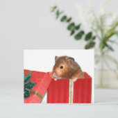 Hamster kerstcadeau feestdagenkaart (Staand voorkant)