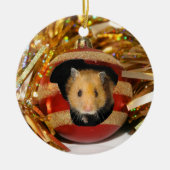 Hamster Kerstmis Keramisch Ornament (Voorkant)